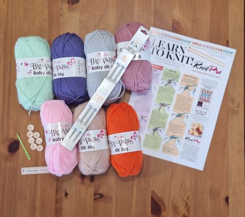 Deluxe Beginners Learn To Knit Kit Instructions Needles Wool