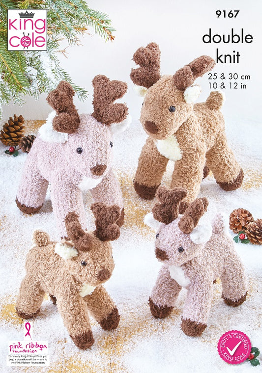 King Cole 9167 Christmas Reindeer Toy Knitting Pattern