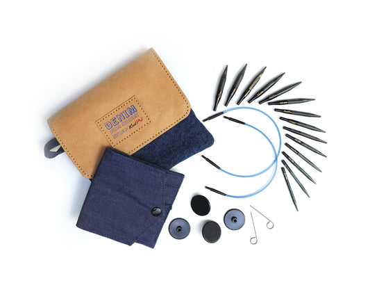 KnitPro Symfonie Indigo Deluxe Mini Sock Interchangeable Circular Knitting Needle Set
