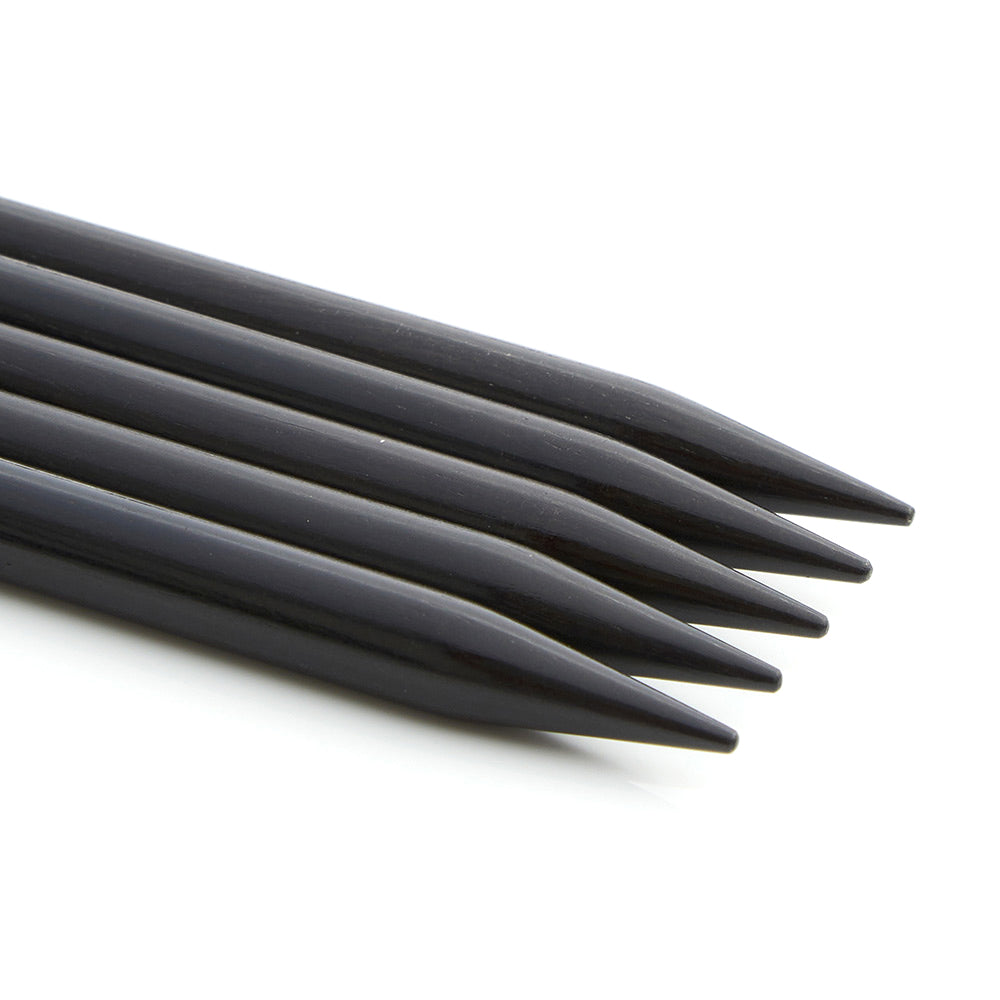 Lantern Moon Set of 5 Double Ended Ebony Wood Knitting Needles 15cm