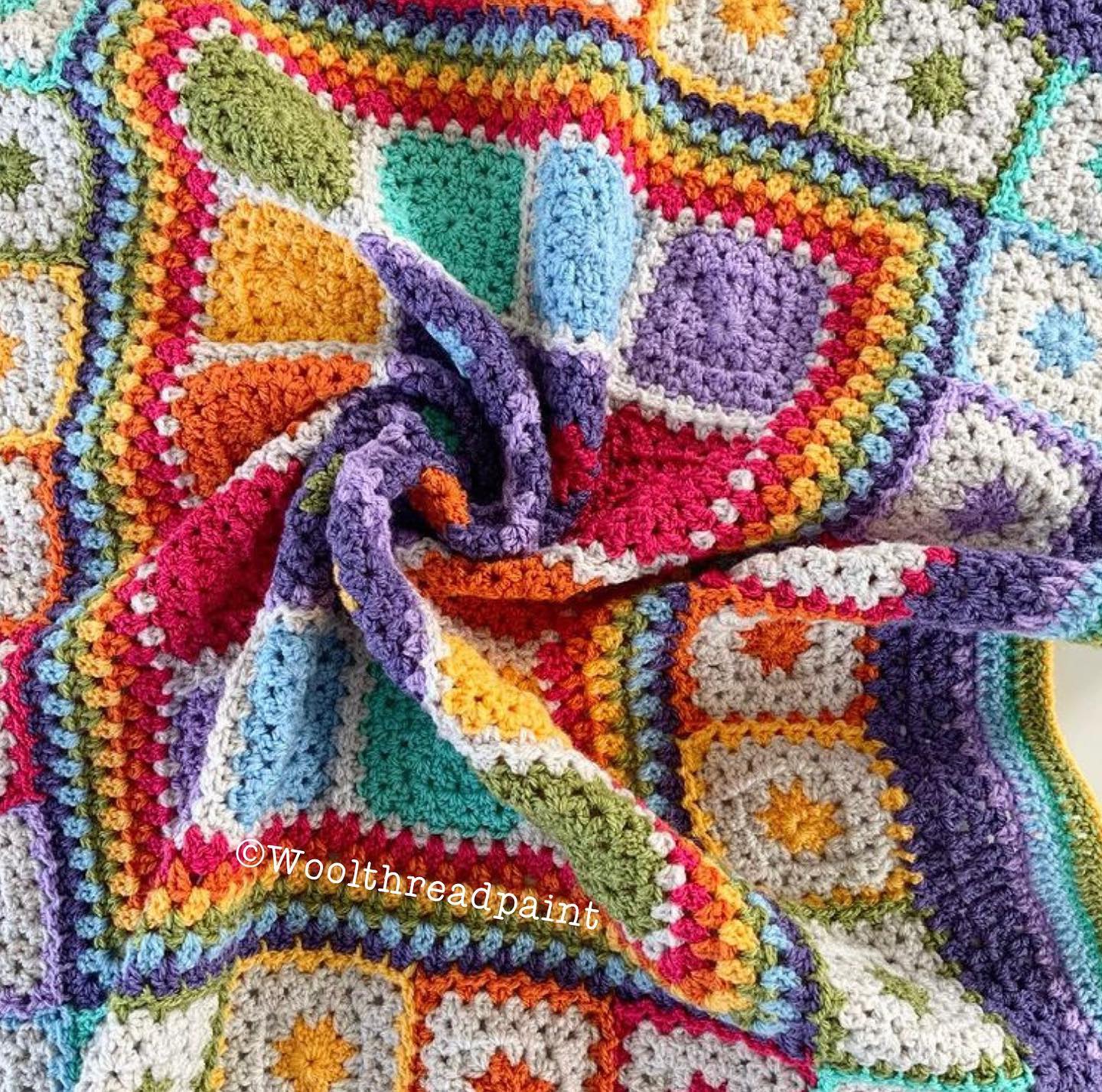 Rainbow Crochet Blanket Yarn Pack by Woolthreadpaint