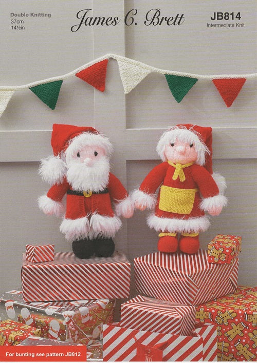 James C Brett DK JB814 Santa Mrs Claus Toy Knitting Pattern