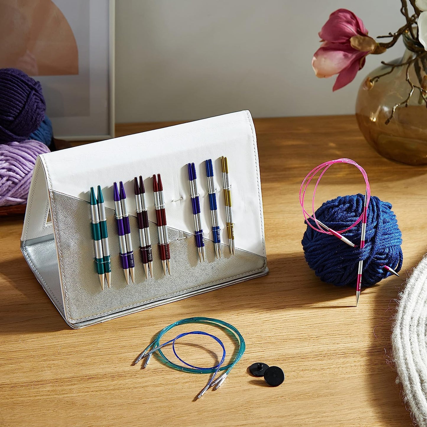 KnitPro Smart Stix Deluxe Interchangeable Circular Knitting Set Accessories Included