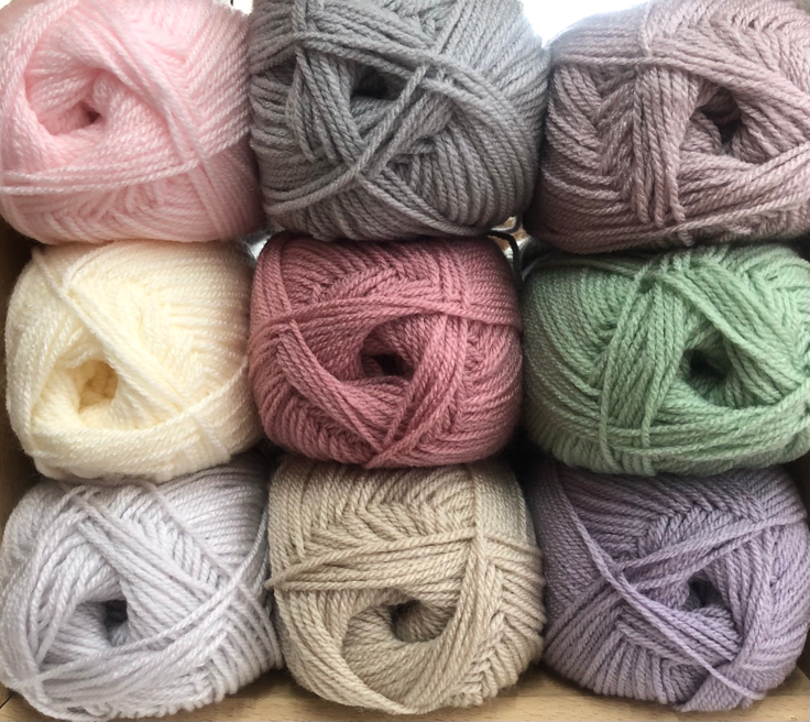 Pastel Crochet Blanket Yarn Pack by Woolthreadpaint