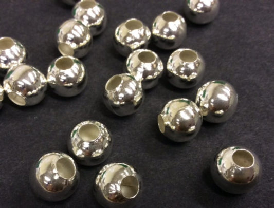 Silver Plated Spacer Beads 10 mm Pack 50