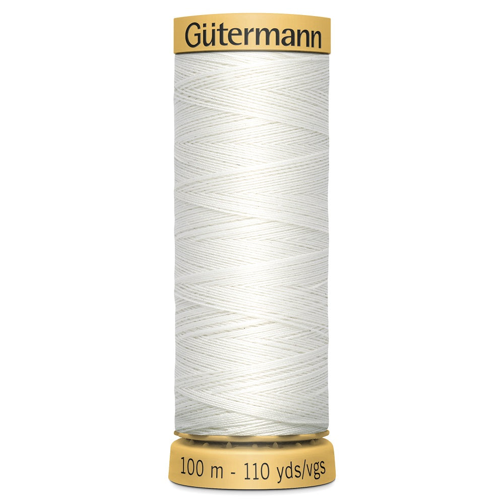 100m Gutermann 100% cotton thread white