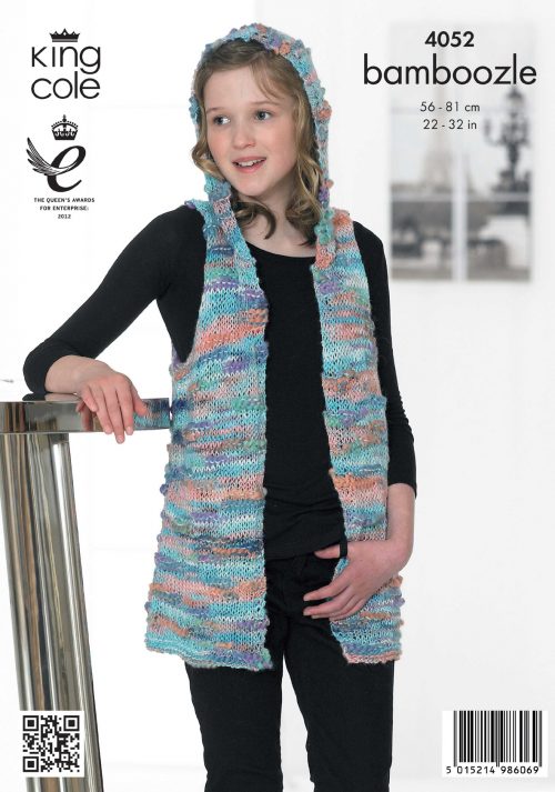 King Cole 4052 Bamboozle Child Sweater Hat Scarf Leg Warmer Knitting Pattern