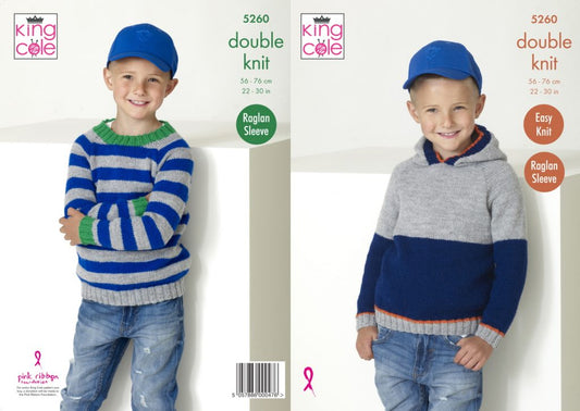 King Cole 5260 double knitKnitting Childrens Sweater Hoodie