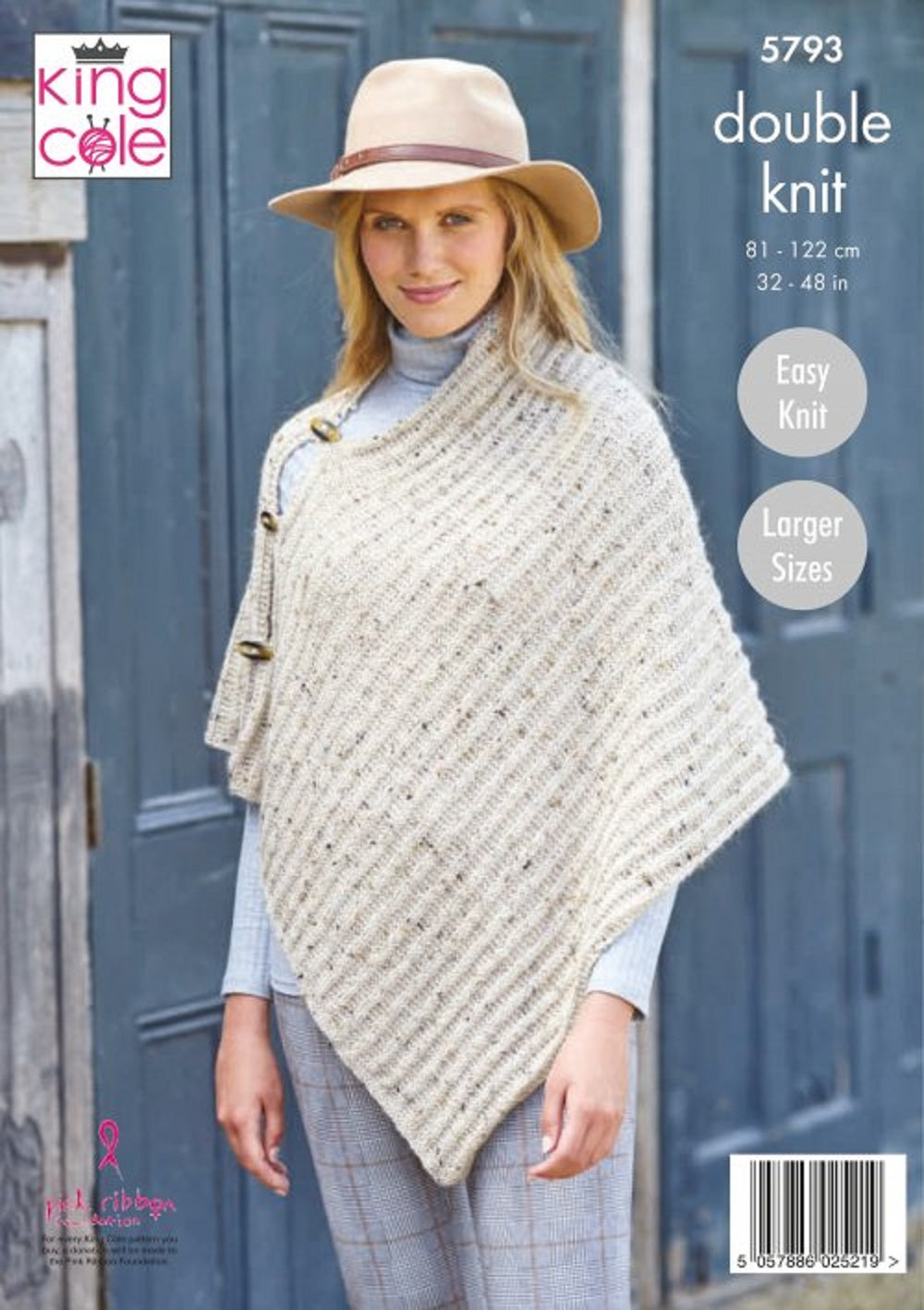 King Cole 5793 DK Adult Poncho Knitting Pattern