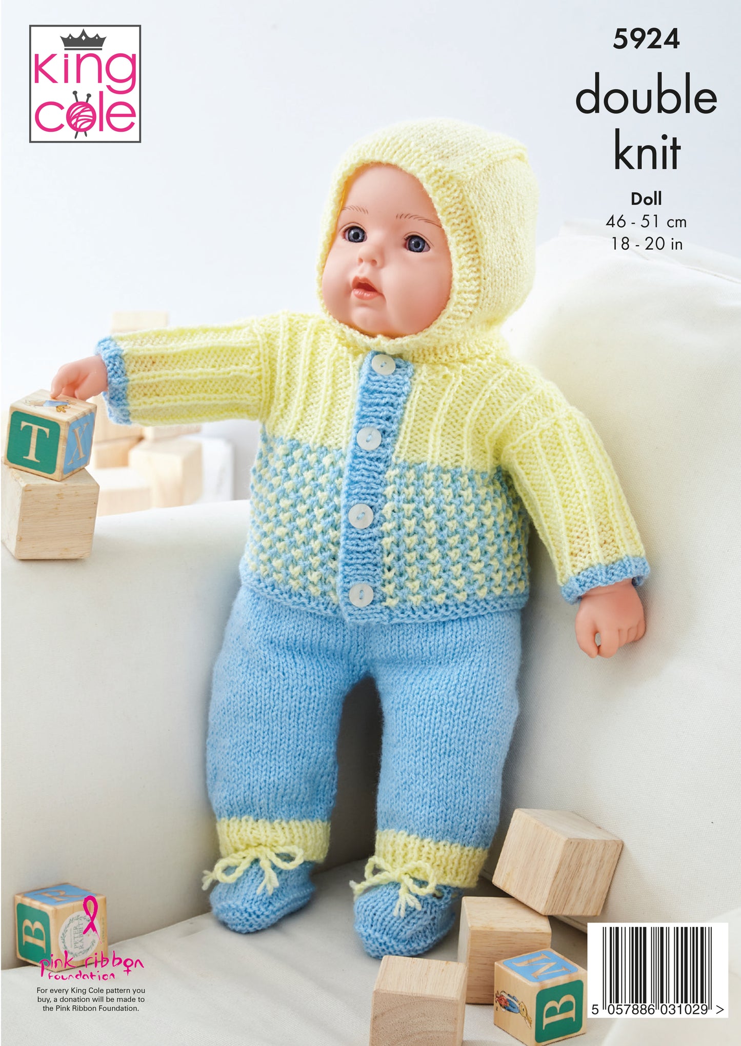 King Cole 5924 DK Dolls Clothes Knitting Pattern
