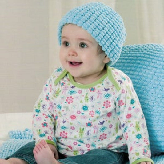 Vintage Stylecraft 8517 Babys Blanket Cushion Hat Knitting Pattern