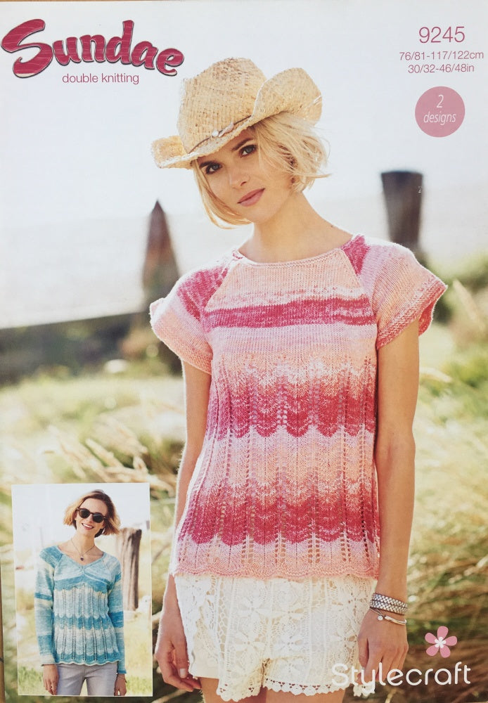 Stylecraft 9245 Adult DK Top and Sweater Knitting Pattern