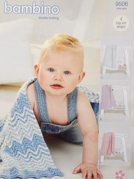 Stylecraft 9506 Baby DK Blankets Knitting Pattern
