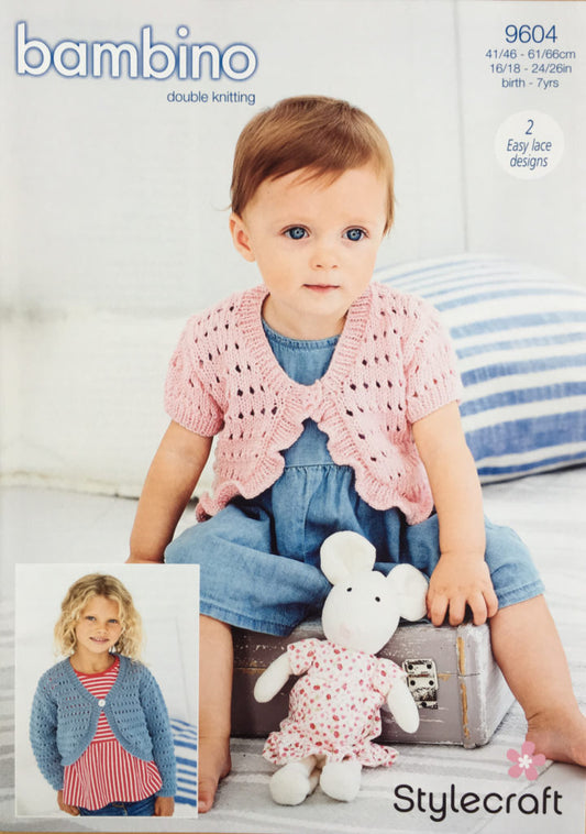 Stylecraft 9604 Baby Child DK Bolero Knitting Pattern