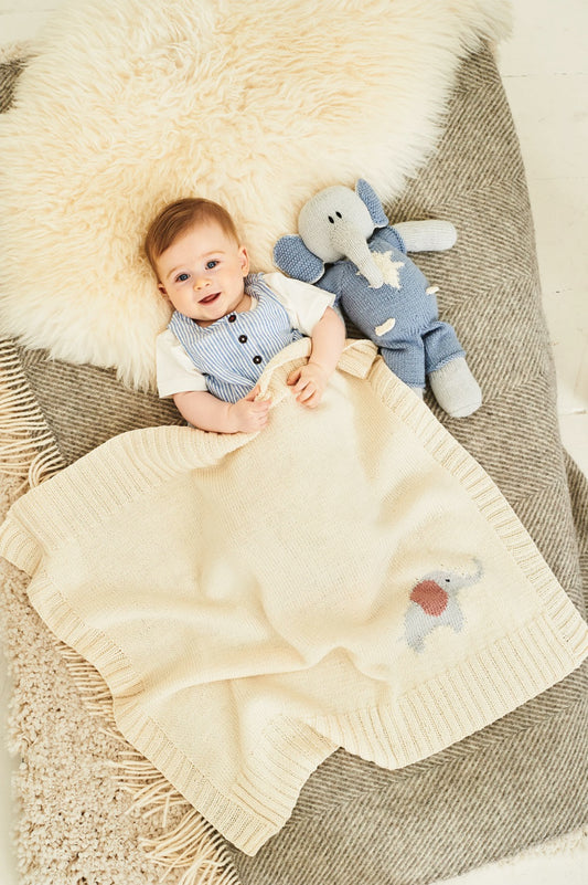 Stylecraft 9854 Baby DK Blanket Elephant Toy Knitting Pattern