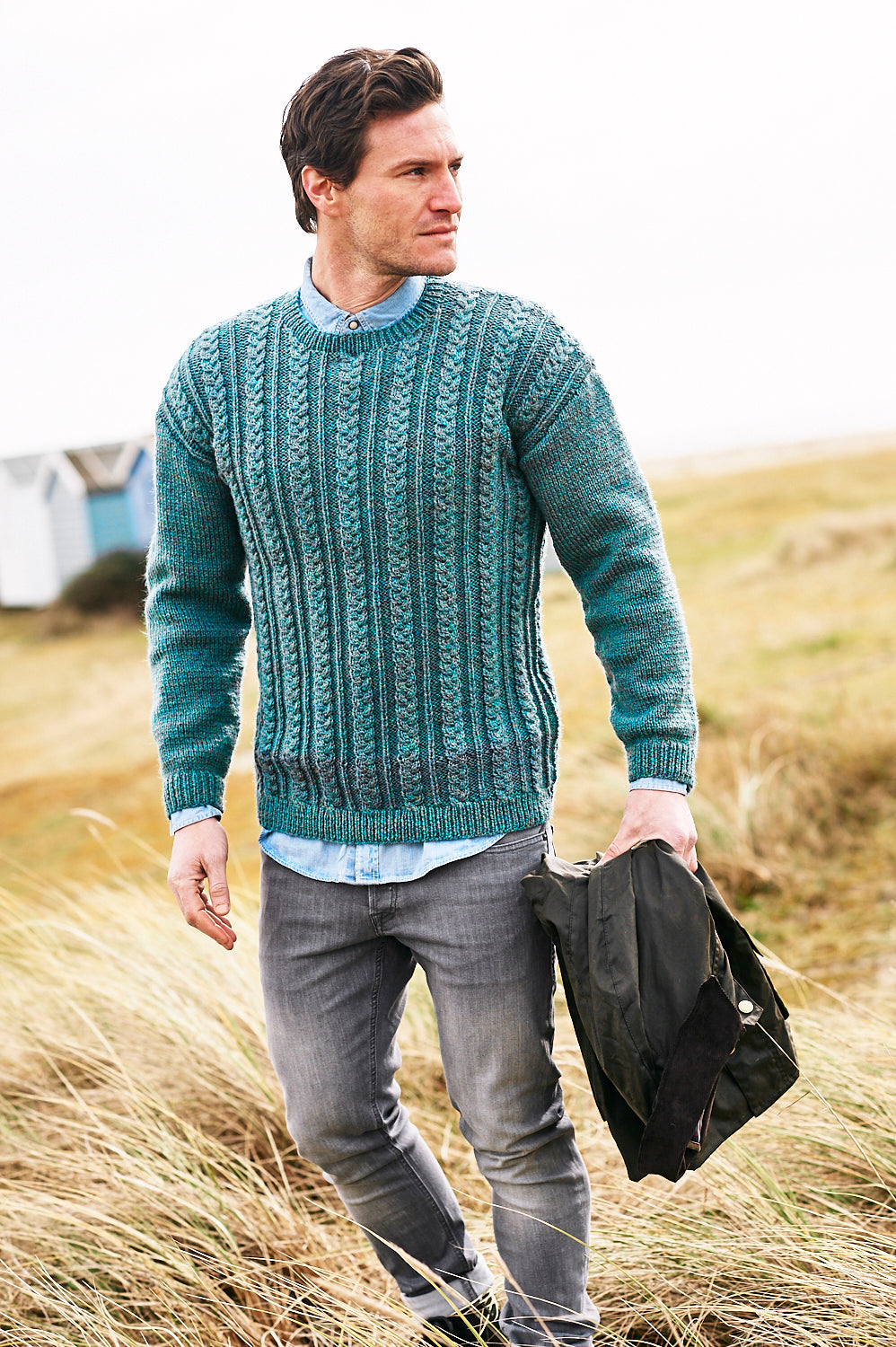 Stylecraft 9875 Aran Mens Sweater Knitting Pattern