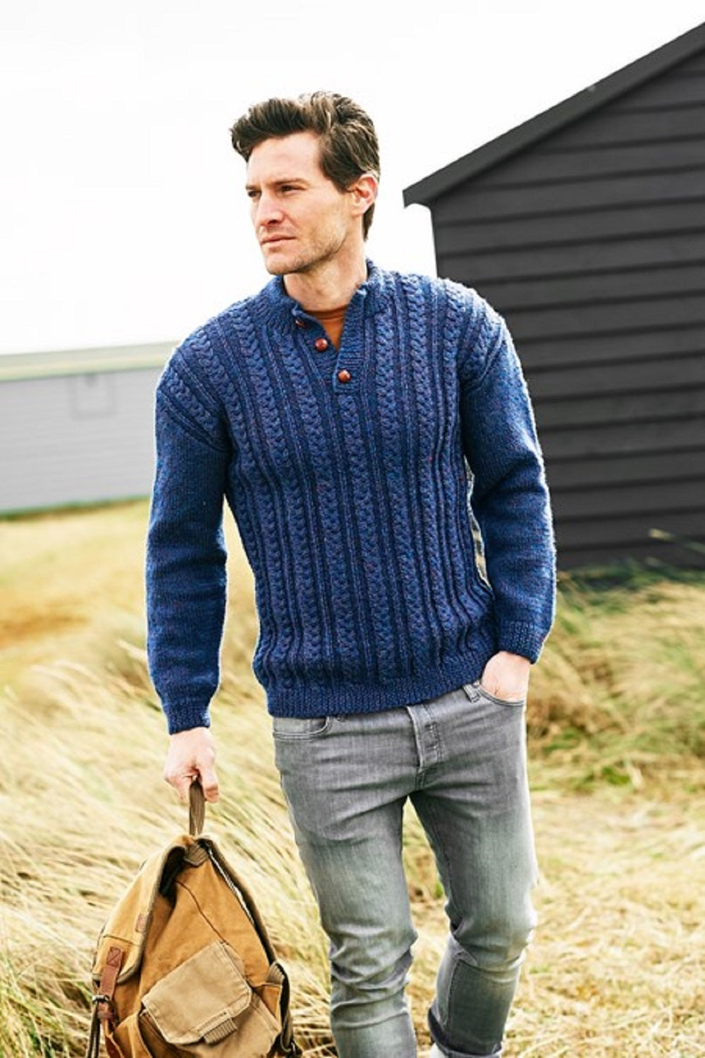 Stylecraft 9875 Aran Mens Sweater Knitting Pattern