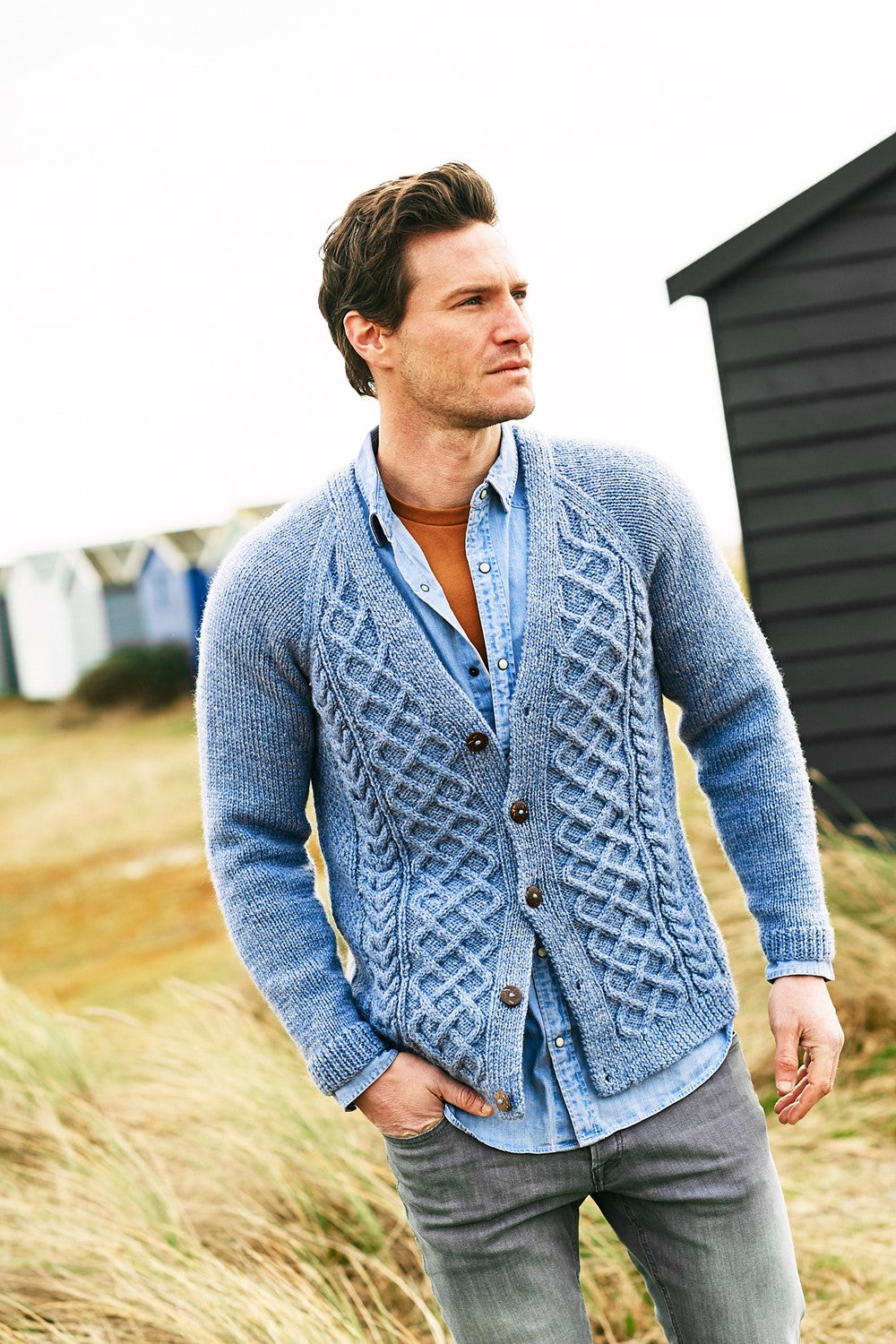 Stylecraft 9876 Aran Mens Cardigan  Knitting Pattern