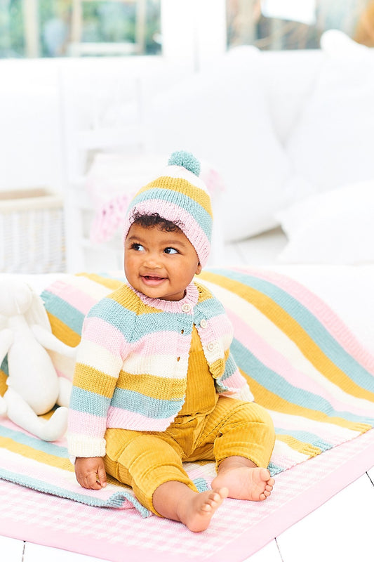 Stylecraft 9977 Baby DK Cardigan Hat Blanket Knitting Pattern