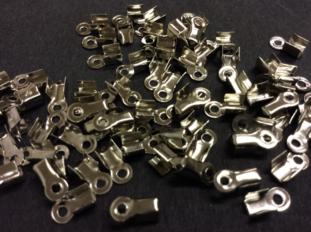 Cord Ends 3 mm Pack 100 Various Colours silver