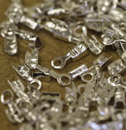 Silver Plated Cord Ends 2 mm Pack 100