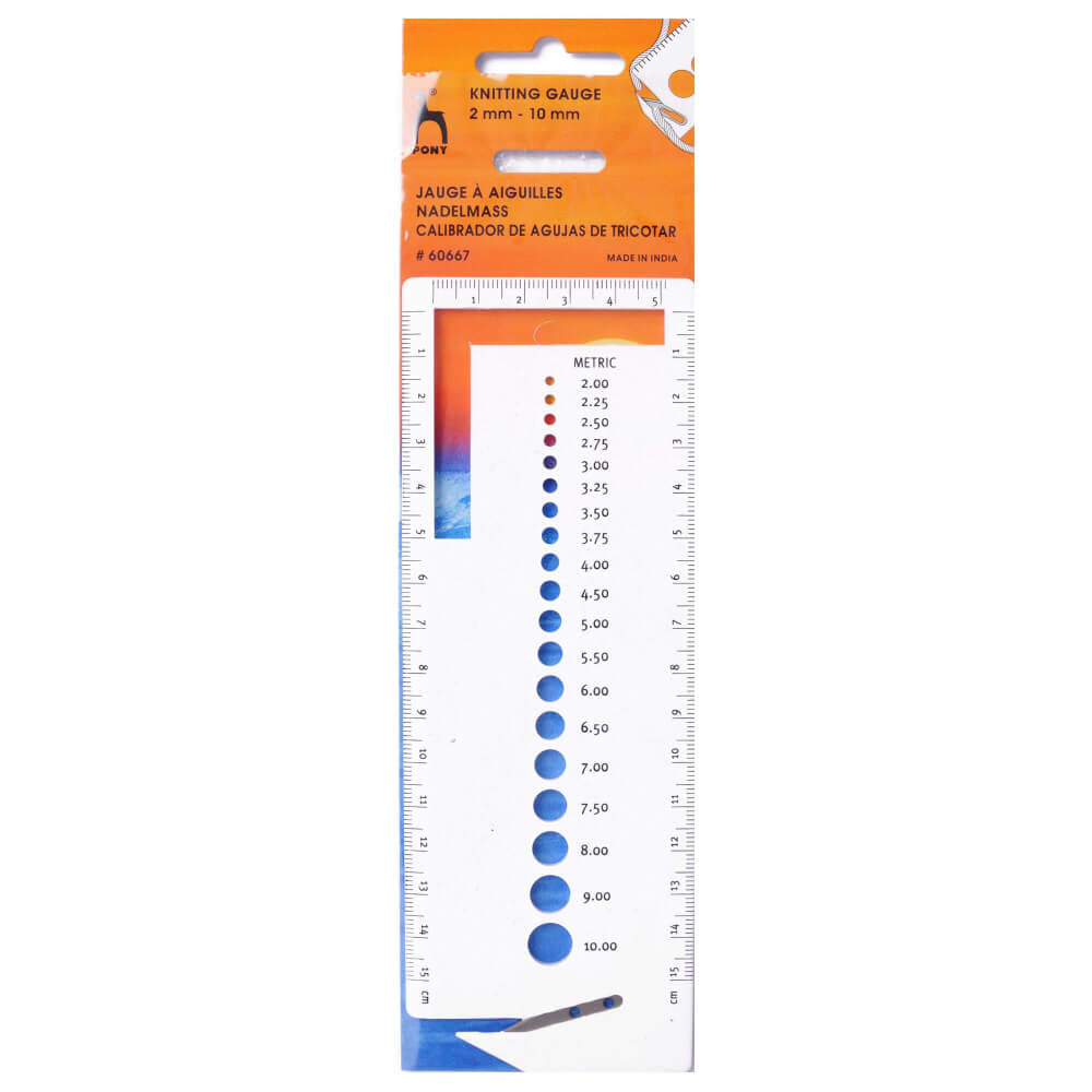 Pony Knitting Gauge 2mm - 10mm