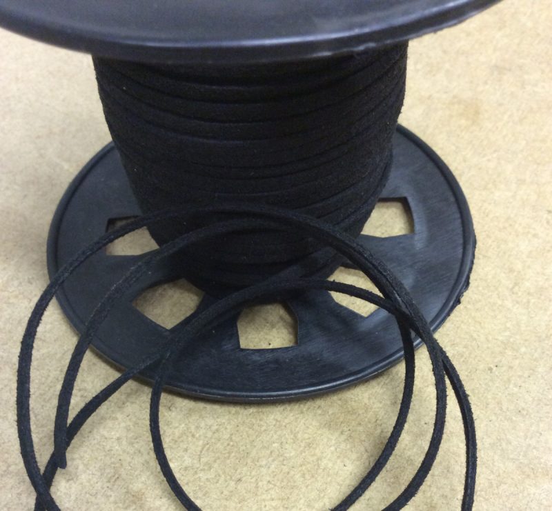 3 mm Wide Faux Suede 3 metres black