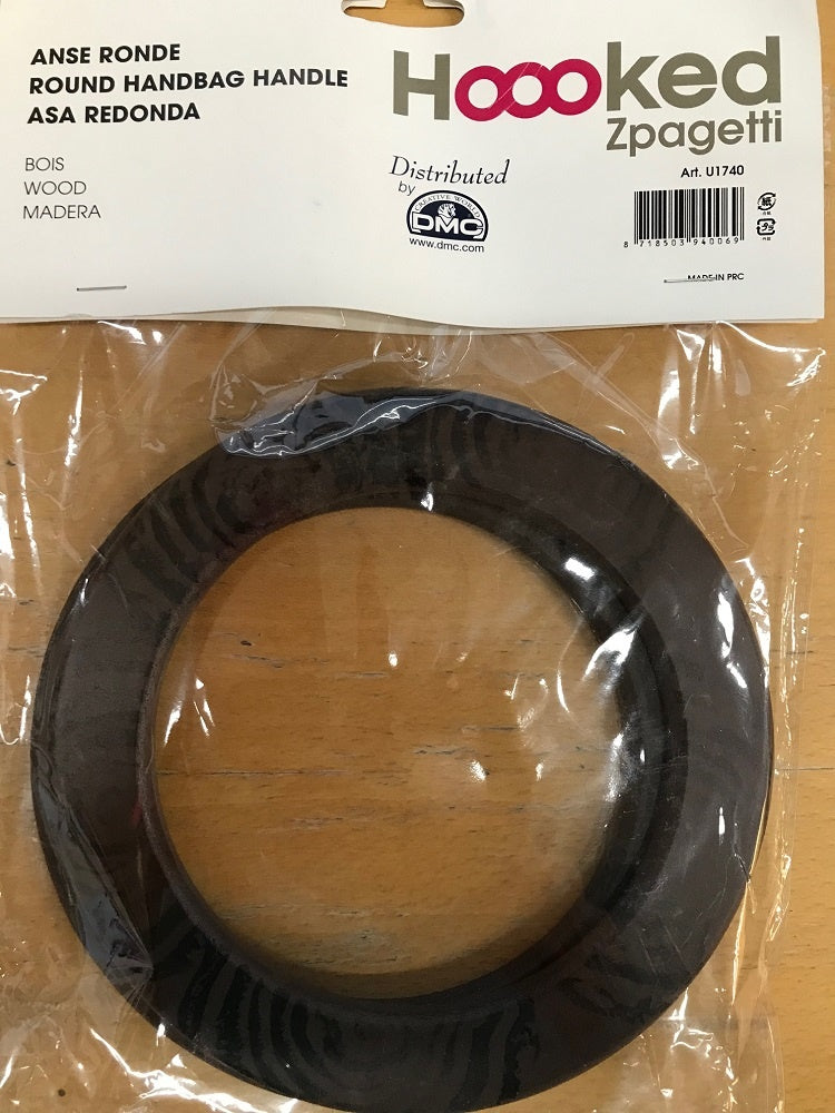 Hoooked Zpagetti Wood Round Handbag Handle