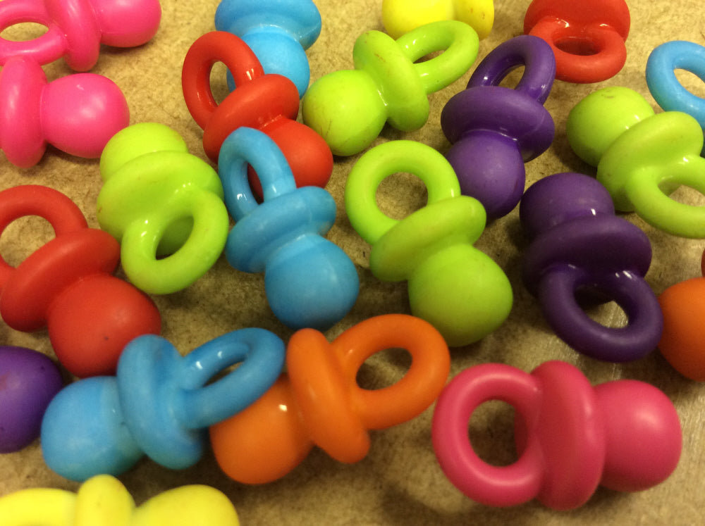 Plastic Dummy Pendants Mixed Colours-pk20