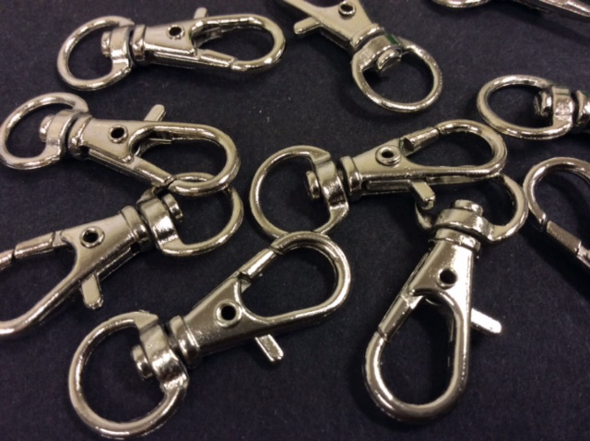 10 Swivel Key Rings in anique silver