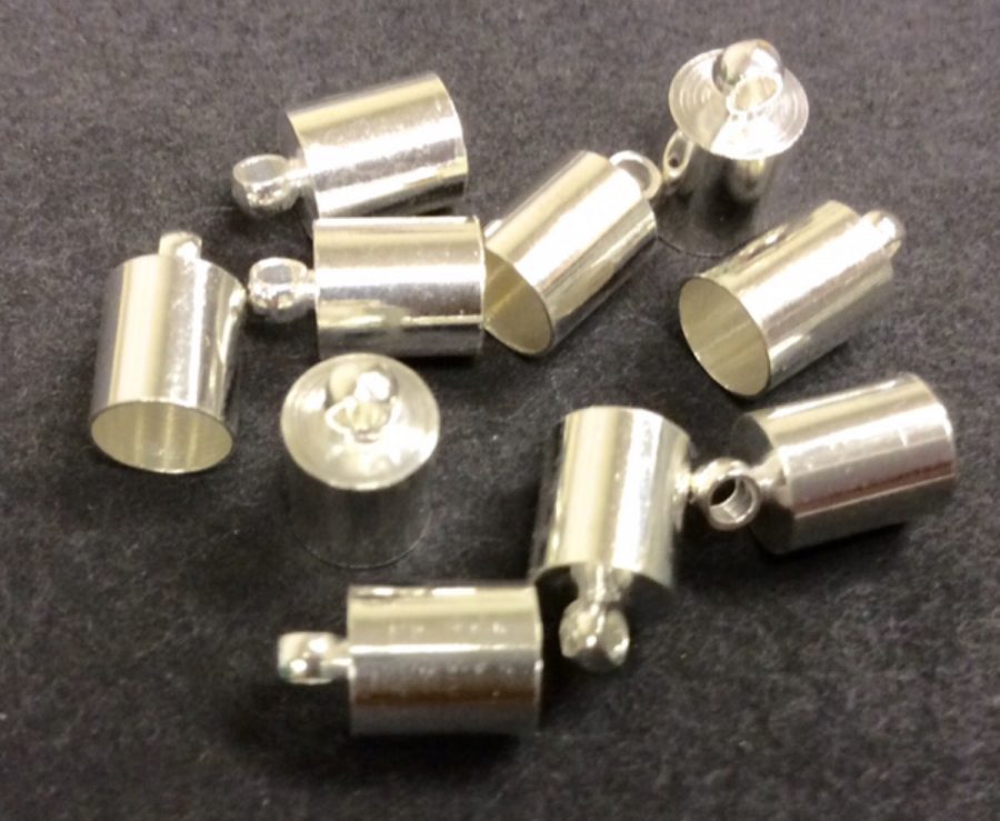 Silver Plated Cord Ends 6mm Pack 10