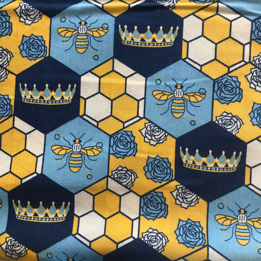 Cotton Patchwork Bee Colony Fabric