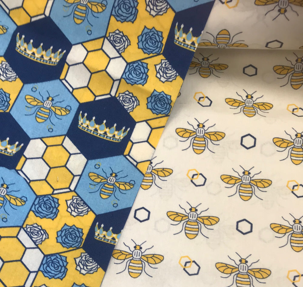 Cotton Patchwork Bee Colony Fabric Sold By The Metre