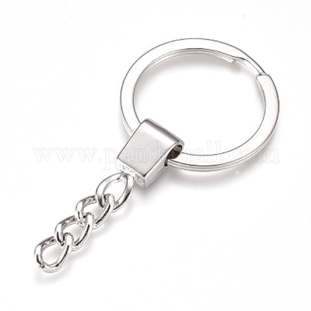 Split key ring hot sale with chain