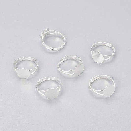 Adjustable Silver Colour Ring Blanks