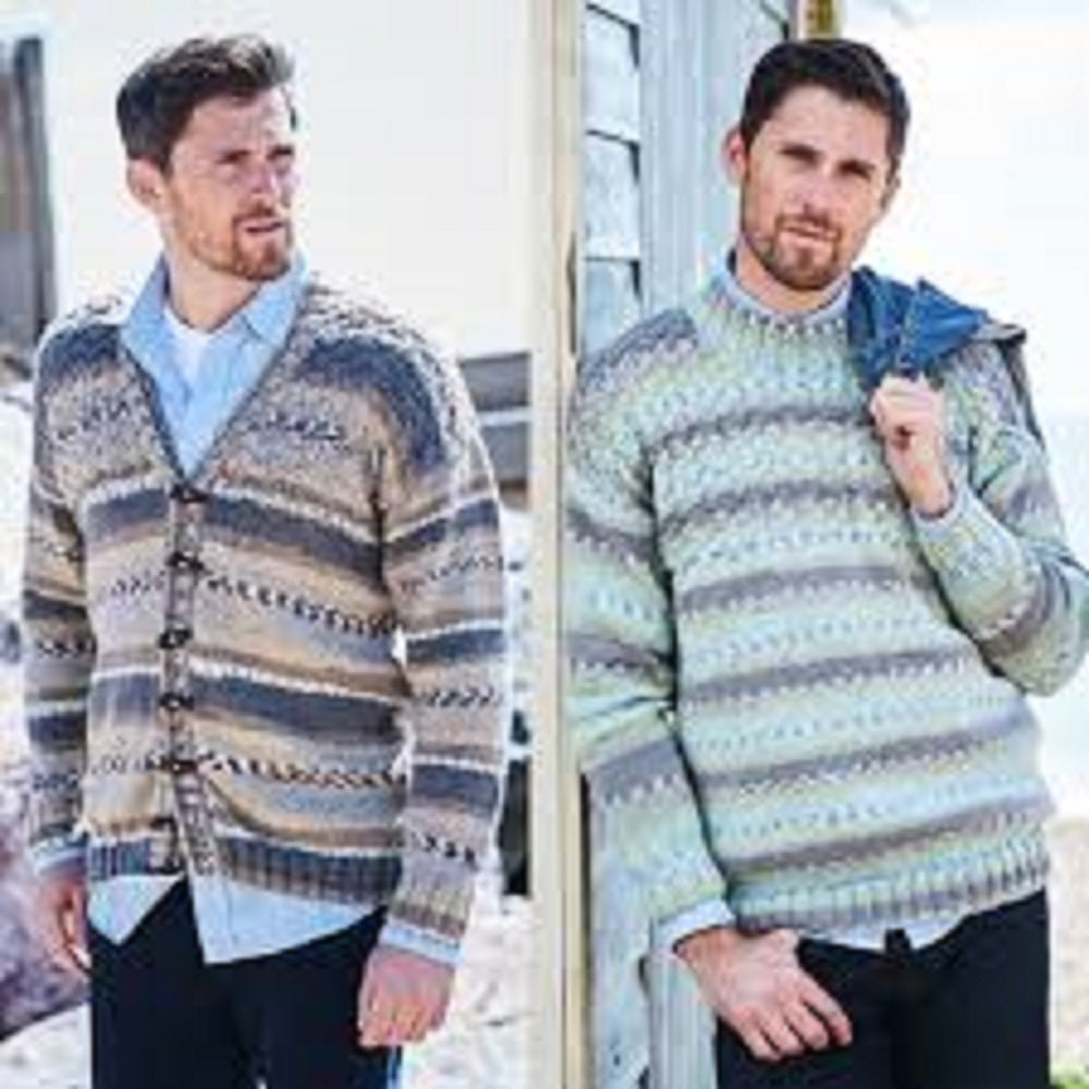 Stylecraft  9572 Aran Mens Sweater Cardigan Knitting Pattern