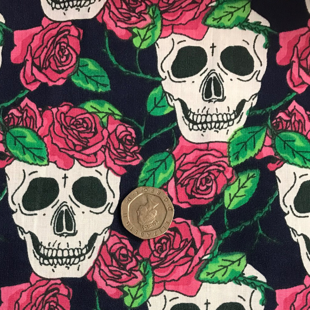 Polycotton Skull Fabric 1 metre