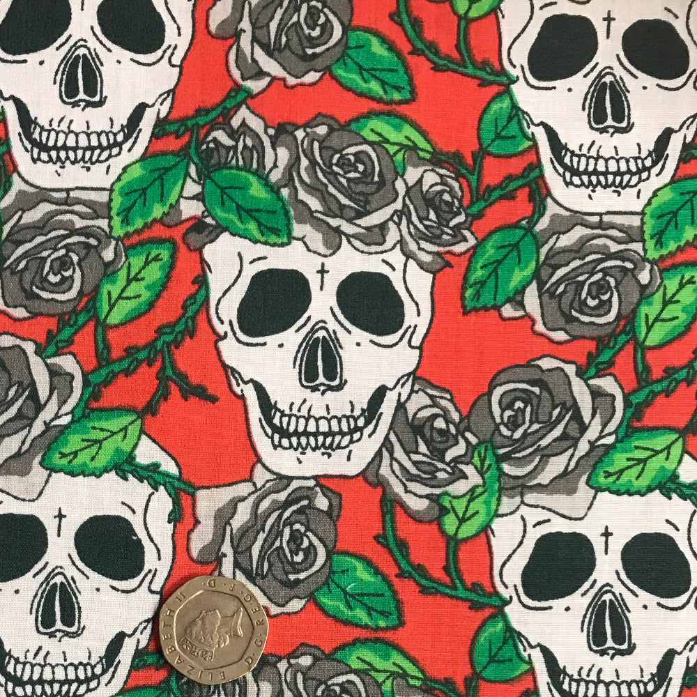 Polycotton Skull Fabric 1 metre