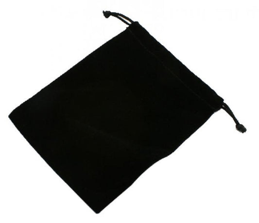 10 Black Rectangle Velvet Pouch 12 x 9 cm