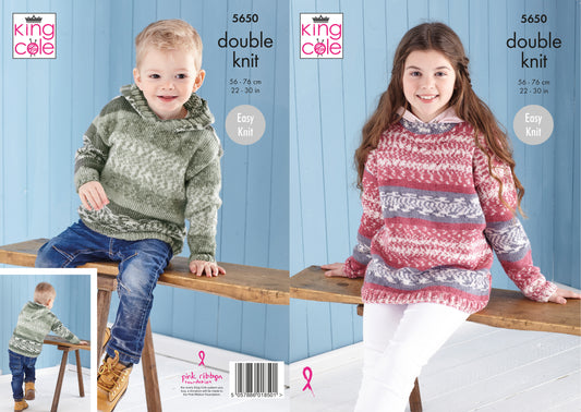 King Cole 5650 Child DK Fjord 2-3 years Hoodie Knitting Kit