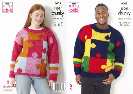 King Cole 6005 Adult Super Chunky Knitting Pattern