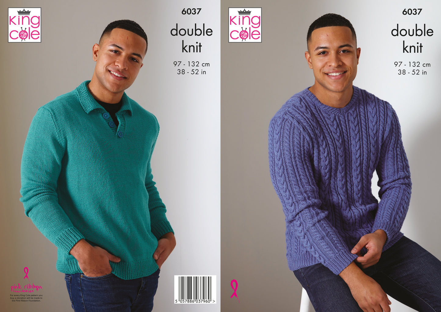 King Cole 6037 Adult DK Sweaters Knitting Pattern
