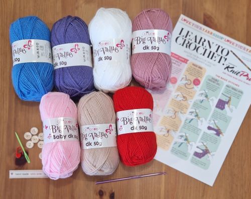 Deluxe Beginners Learn To Crochet Kit Hooks Instructions Wool