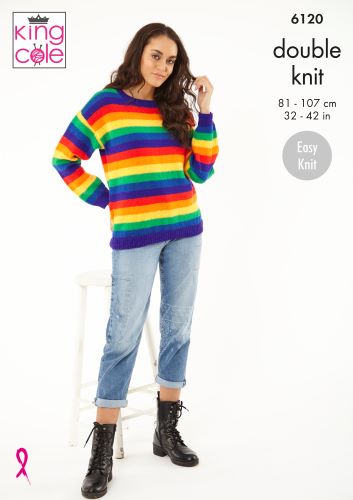 King Cole 6120 Adult DK Sweater Cardigan Easy Knitting Pattern