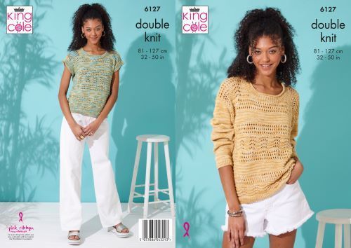 King Cole 6127 Adult DK Jumper Top Knitting Pattern