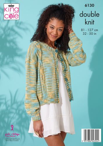 King Cole 6130 Adult DK Cardigans Knitting Pattern