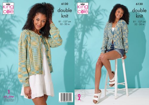 King Cole 6130 Adult DK Cardigans Knitting Pattern