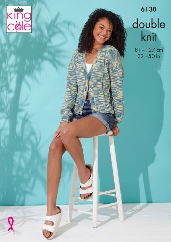 King Cole 6130 Adult DK Cardigans Knitting Pattern