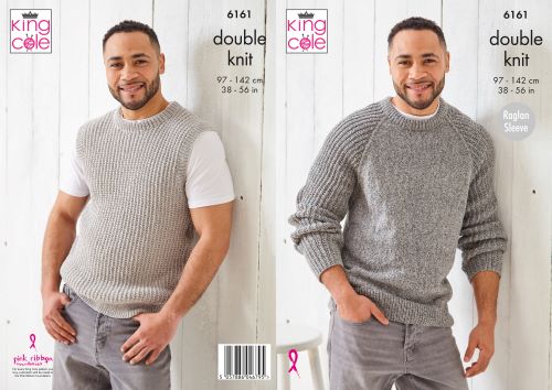 King Cole 6161 Mens Adult DK Sweater Slipover Knitting Pattern