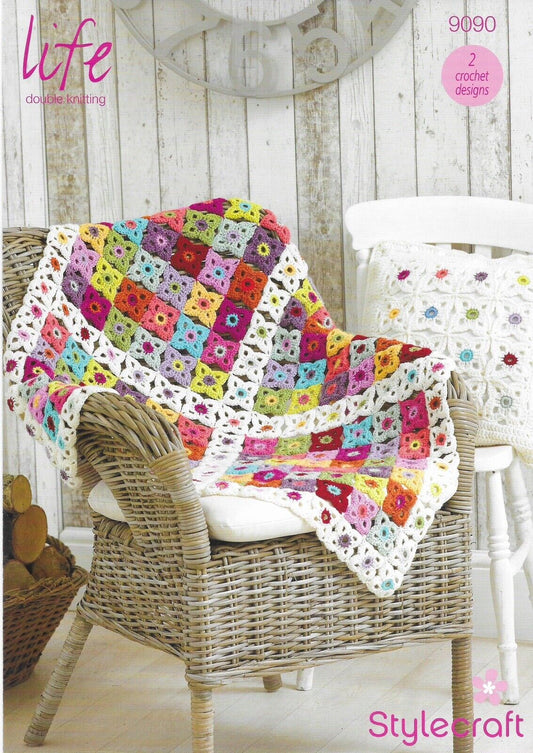 Crochet Flower Blanket and Cushion Crochet Pattern